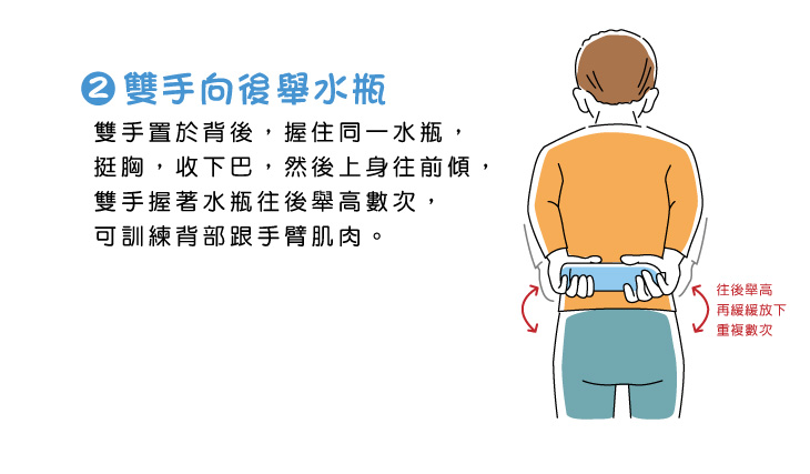 輕鬆健身 雙手向後舉水瓶